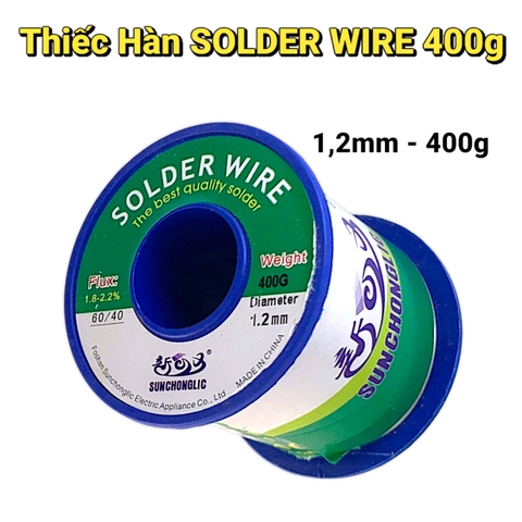 Thiếc Hàn 400g  SOLDER WIRE – Thành Phần 60/40 – Dây 1mm 0.8mm 1.2mm – Loại Cao Cấp