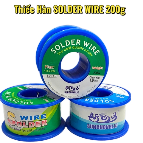 Thiếc Hàn 200G  SOLDER WIRE – Thành Phần 60/40 – Dây 1mm 0.8mm 1.2mm – Chất Lượng Cao