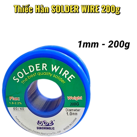 Thiếc Hàn 200G  SOLDER WIRE – Thành Phần 60/40 – Dây 1mm 0.8mm 1.2mm – Chất Lượng Cao