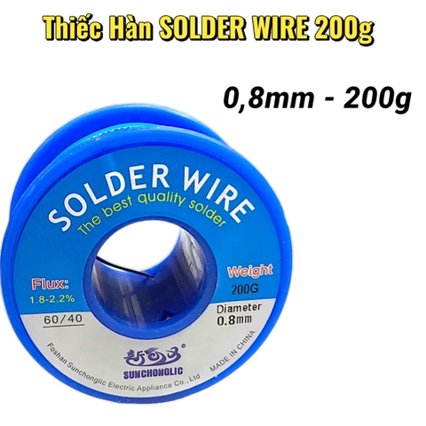 Thiếc Hàn 200G  SOLDER WIRE – Thành Phần 60/40 – Dây 1mm 0.8mm 1.2mm – Chất Lượng Cao
