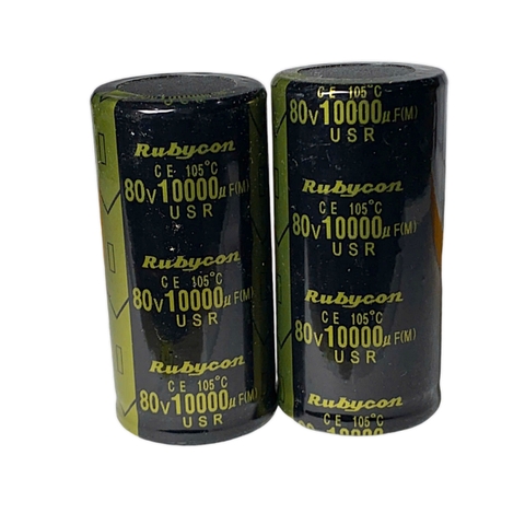 Tụ Amply 10000uF 80v Rubycon Vàng - Kích Thước 35x70mm