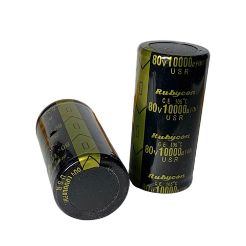 Tụ Amply 10000uF 80v Rubycon Vàng - Kích Thước 35x70mm