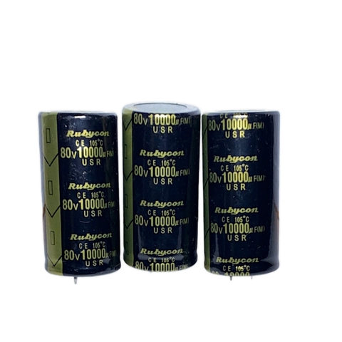 Tụ Amply 10000uF 80v Rubycon Vàng - Kích Thước 35x70mm
