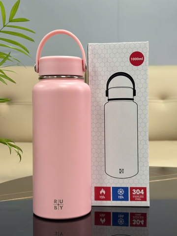 Bình Giữ Nhiệt 1000ml Màu Hồng – Quà Tặng Doanh Nghiệp Cao Cấp
