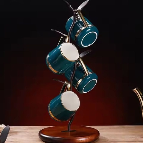 Móc cốc kim loại hình cành cây Ruby