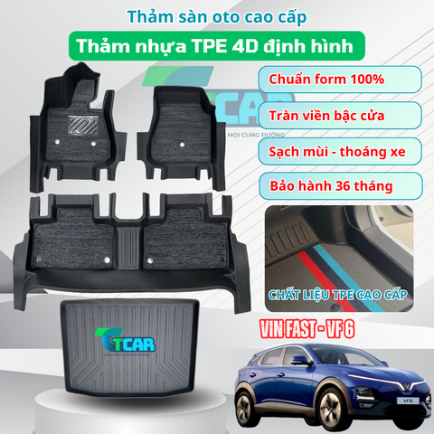 Thảm Lót Sàn Ô Tô VinFast VF6 – Chất Liệu TPE Cao Cấp - Tràn Viền, Chuẩn Form 100%, Dễ Vệ Sinh