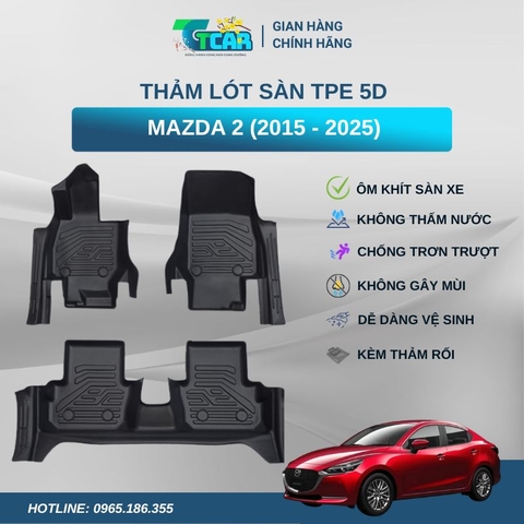 Thảm lót sàn TPE 5D Mazda 2 (2015 - 2025)
