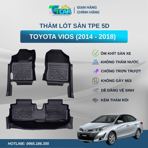 Thảm lót sàn TPE 5D Toyota Vios (2014 - 2018)