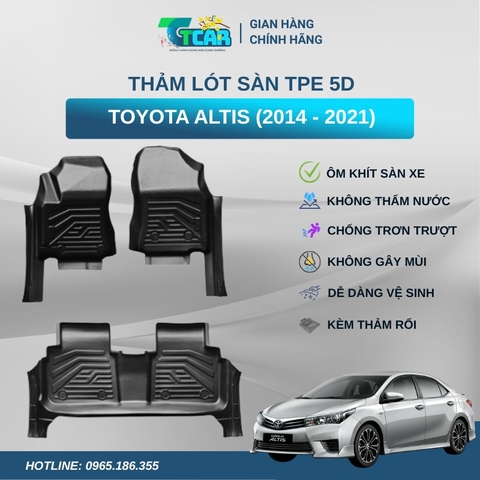 Thảm lót sàn TPE 5D Toyota Altis (2014 - 2021)