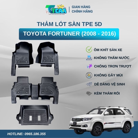 Thảm lót sàn TPE 5D Toyota Fortuner (2008 - 2016)