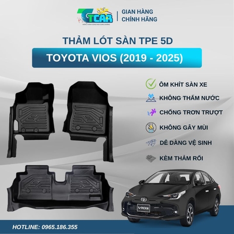 Thảm Lót Sàn TPE 5D Toyota Vios (2019 - 2025)