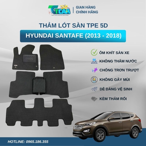 Thảm lót sàn TPE 5D Hyundai Santafe (2013 - 2018)