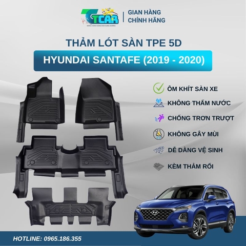 Thảm lót sàn TPE 5D Hyundai Santafe (2019 - 2020)