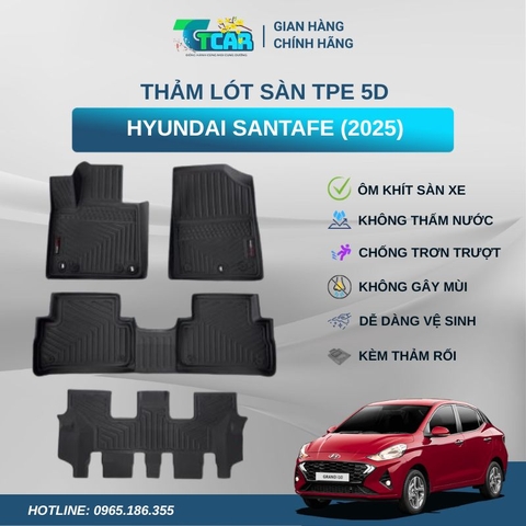 Thảm lót sàn TPE 5D Hyundai Santafe (2025)