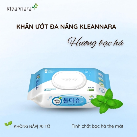 Kleannara Multi-Purpose Wet Wipes With Mint Essence 70 Sheets
