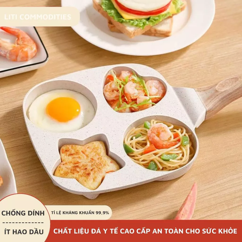 hảo 4 ngăn chống dính nhiều hình