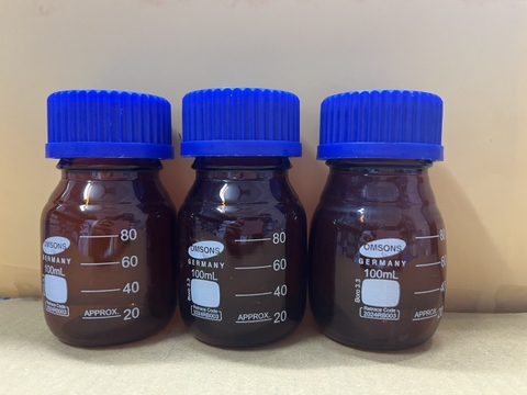 Chai trung tính nâu nắp vặn xanh 100ml, Hãng OMSONS GERMANY