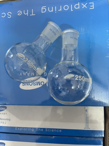 Bình cầu đáy tròn cổ nhám 250ml N29/32, Hãng OMSONS GERMANY