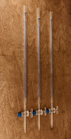 Buret thẳng khóa thủy tinh 25ml, Class B Hãng OMSONS GERMANY