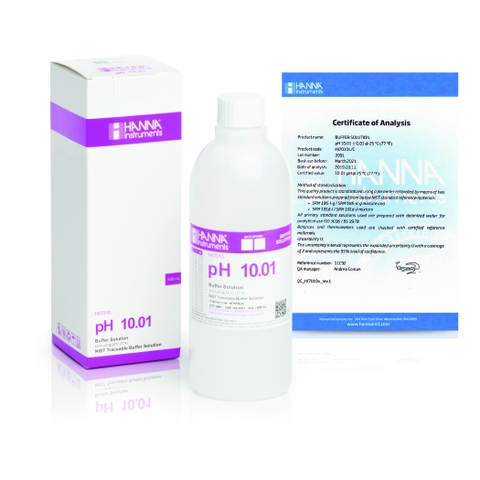 Dung dịch hiệu chuẩn pH 10.01, chai 500mL HI7010L, Hãng Hanna Instruments