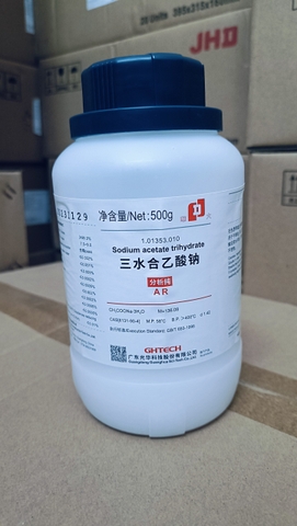 Hóa chất Natri acetate, sodium acetate trihydrate CH3COONa.3H2O - Hãng JHD, Trung Quốc
