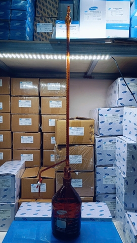 Buret nâu tự động khóa nhựa 50ml, Hãng OMSONS GERMANY