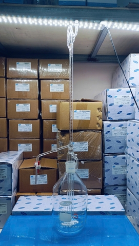 Buret tự động khóa nhựa trắng 25ml, Class A, Hãng OMSONS GERMANY