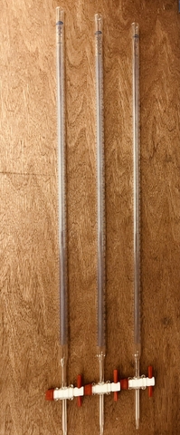 Buret thẳng khóa nhựa PTFE 50ml, Class B, Hãng OMSONS GERMANY