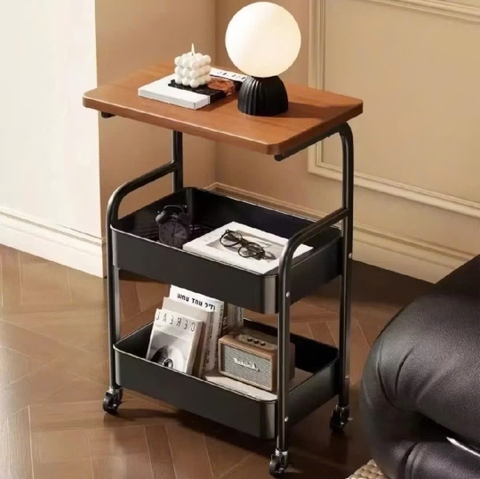 Kệ Xe Đẩy 3 Tầng Bánh Xe Có Bàn Nhỏ HÀNG VIỆT