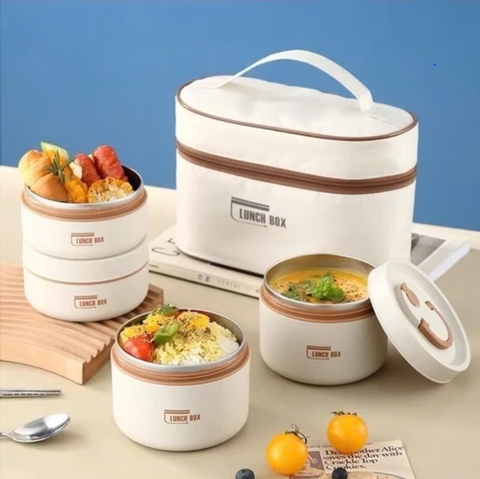 Hộp cơm 4 ngăn có túi Lunch Box