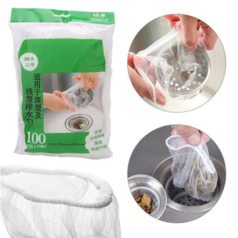 BỊCH 100 TÚI LƯỚI LỌC RÁC THÔNG MINH CHO BỒN RỬA CHÉN BÁT