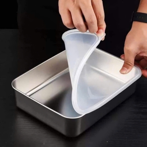 HỘP ĐỰNG THỨC ĂN BẰNG INOX SIZE TO 304  CÓ LẮP ĐẬY