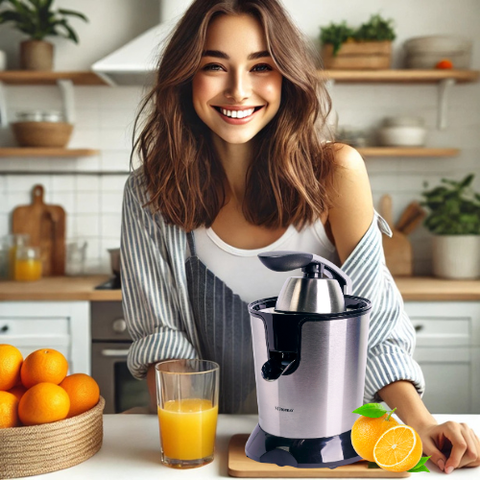 Vắt Cam Không Còn Là Gánh Nặng: Bí Quyết Nằm Ở Máy Vắt Cam Mitomo VC-55 Pro