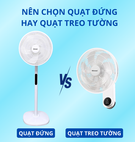 NÊN CHỌN QUẠT ĐỨNG HAY QUẠT TREO TƯỜNG? TƯ VẤN CHI TIẾT TỪ CHUYÊN GIA