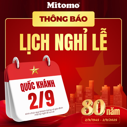 MITOMO VIỆT NAM THÔNG BÁO LỊCH NGHỈ LỄ QUỐC KHÁNH 2/9 NĂM 2025