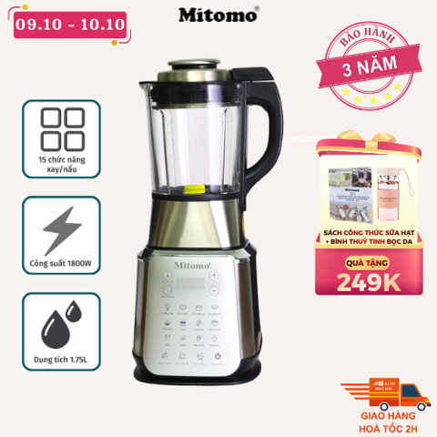 Máy Làm Sữa Hạt Và Xay Nấu Đa Năng Mitomo MSH-539V1, Công Suất 1800W, Bền Bỉ