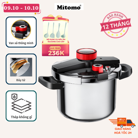 Nồi áp suất inox đáy từ cao cấp Mitomo 304AEU