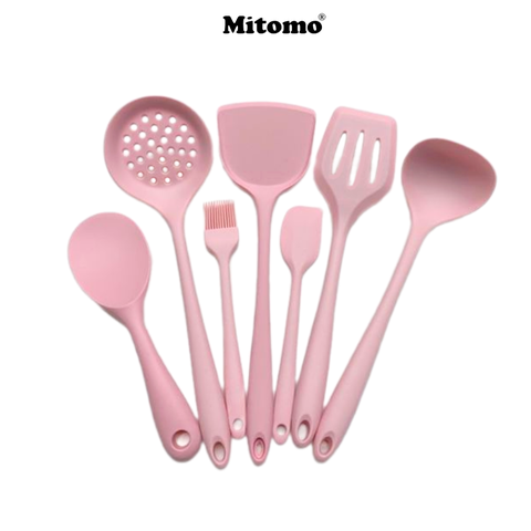 Bộ dụng cụ nấu ăn 7 món bằng silicone chịu nhiệt cao Mitomo