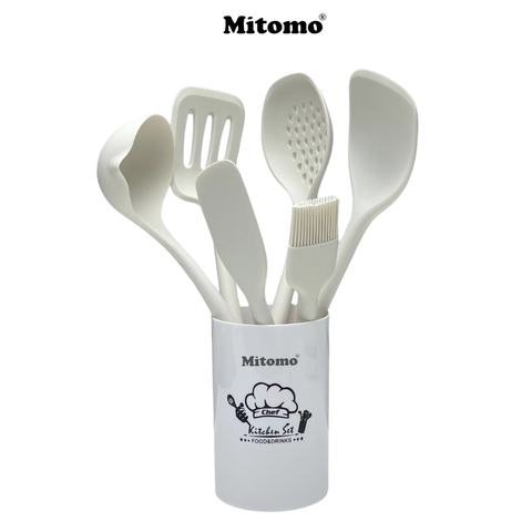 Bộ muỗng nấu ăn Silicone chịu nhiệt cao cấp Mitomo GB4806.9-2016