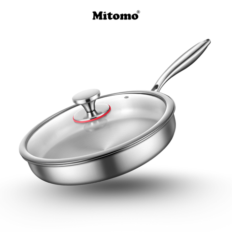 Chảo Inox Chống Dính Cao Cấp Mitomo -  Inox 316 Nguyên Khối – Chống Dính Tự Nhiên
