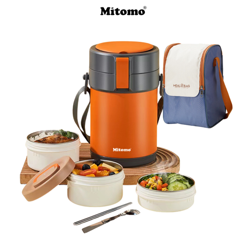 Hộp cơm giữ nhiệt Mitomo LCH-7086 Màu Cam
