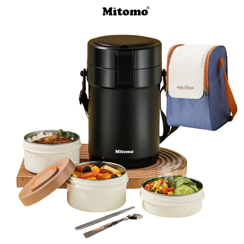 Hộp cơm giữ nhiệt Mitomo LCH-7086 Màu Đen
