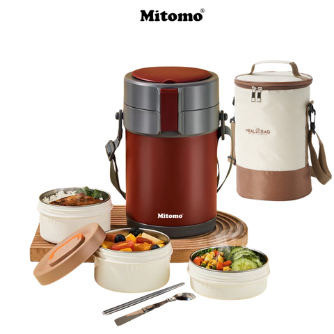 Hộp cơm giữ nhiệt Mitomo LCH-7086 Màu Đỏ Đô