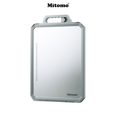 Thớt hai mặt kháng khuẩn inox 304 cao cấp, nhựa lúa mạch Mitomo MT-304PP