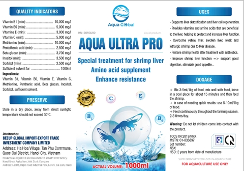 AQUA ULTRA PRO - Bổ Gan & Lợi Mật (Sử dụng hữu ích cho Tôm)
