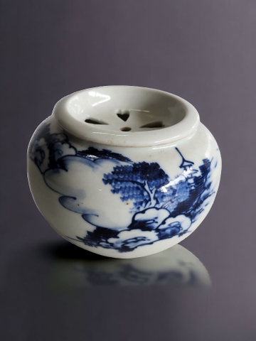 Xông trầm họa tiết men lam