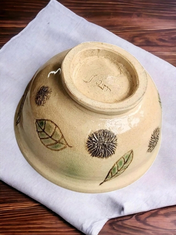 Chawan hoạ tiết lá