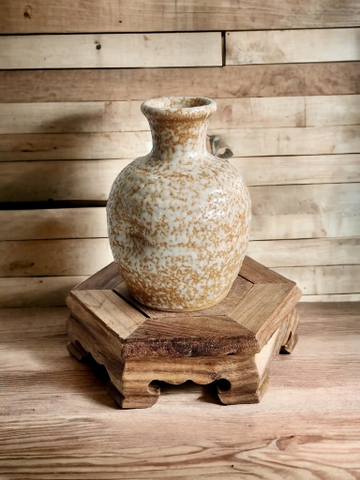 Bình hút lộc mini trắng đốm cam sần