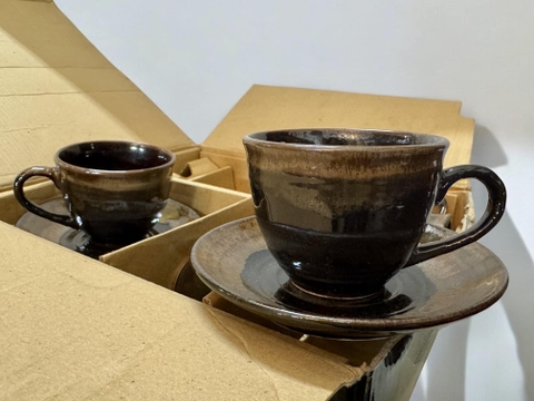 Bộ 5 set trà cf thiên mục tenmoku rất đẹp