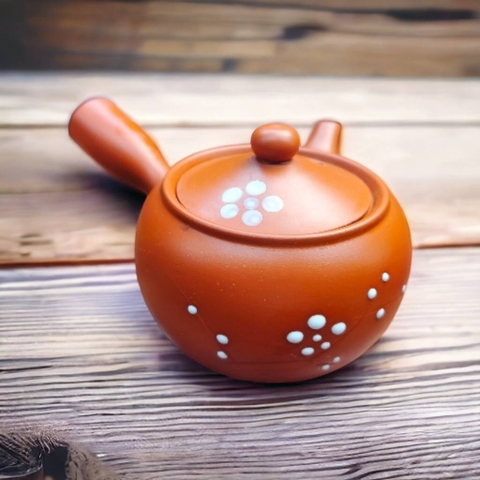 Ấm tokoname hoa đào lọc gốm tổ ong